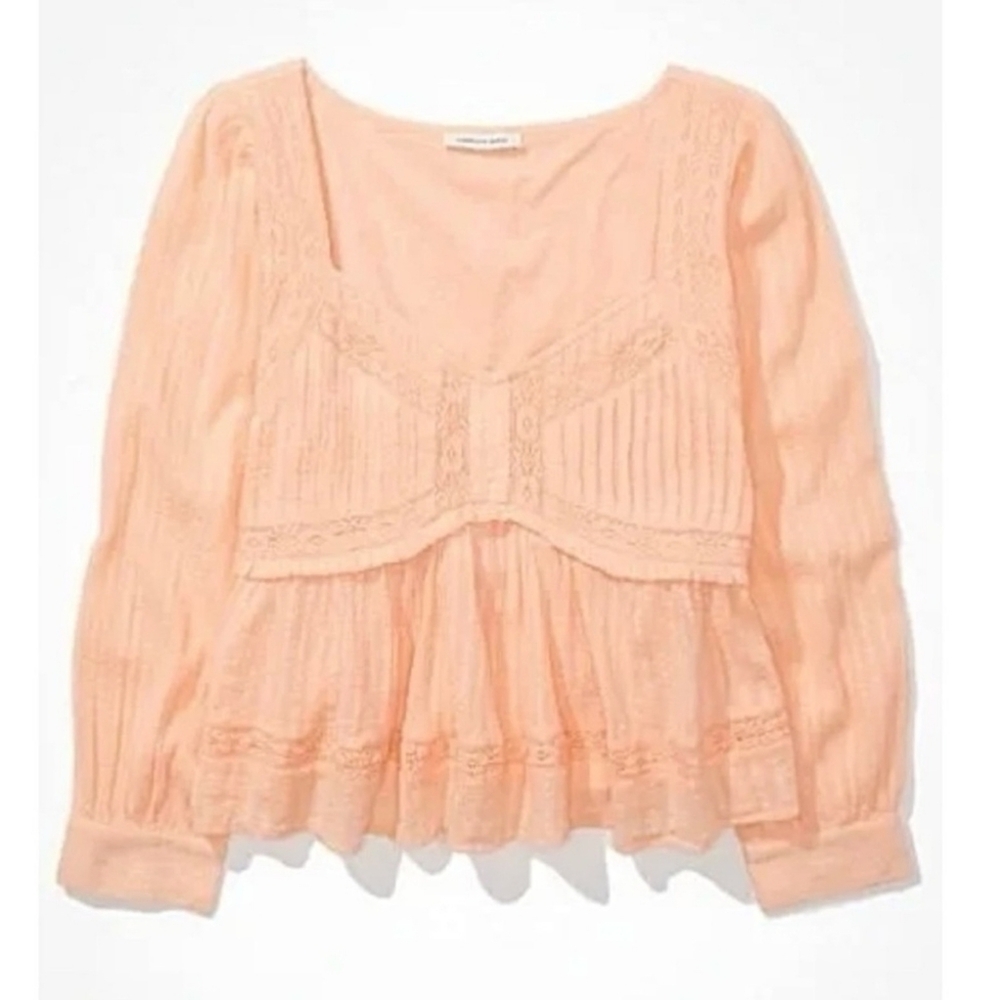 AE Peachy Babydoll Long Sleeved Top - Picture 4 of 11